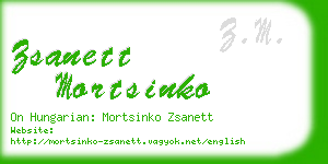 zsanett mortsinko business card